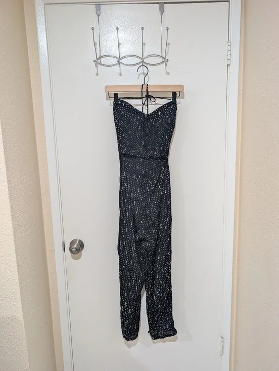 Reformation Black and White Viscose Halter Jumpsuit - Picture 5 of 11